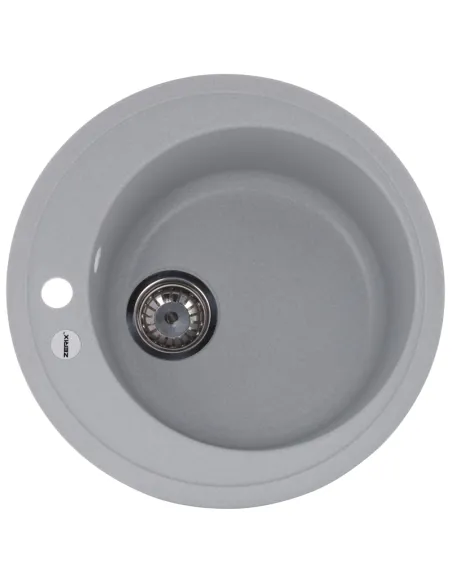 Мойка для кухни круглая Zerix ZS-510R-09, 510х510х200 мм, серая, из гранита