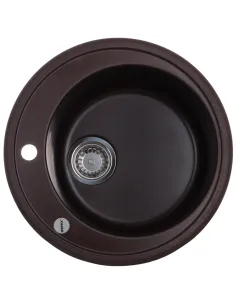 Мойка для кухни круглая Zerix ZS-510R-12, 510х510х200 мм, коричневая, из гранита