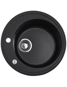 Мойка для кухни круглая Zerix ZS-510R-13, 510х510х200 мм, графит, из гранита