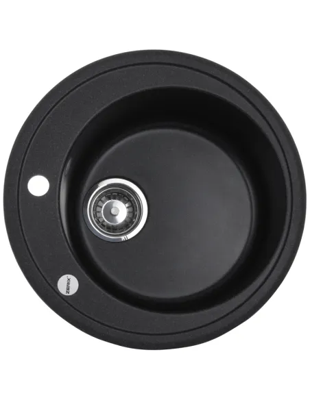 Мийка для кухні кругла Zerix ZS-510R-13, 510х510х200 мм, графіт, із граніту