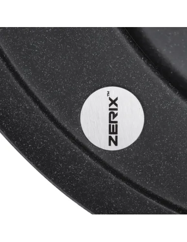 Мийка для кухні кругла Zerix ZS-510R-13, 510х510х200 мм, графіт, із граніту