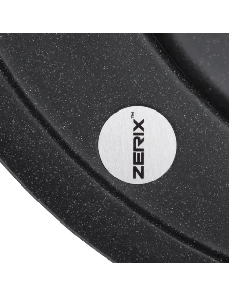 Мийка для кухні кругла Zerix ZS-510R-13, 510х510х200 мм, графіт, із граніту