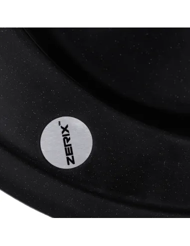 Мийка для кухні кругла Zerix ZS-510R-14, 510х510х200 мм, чорний металік, з граніту