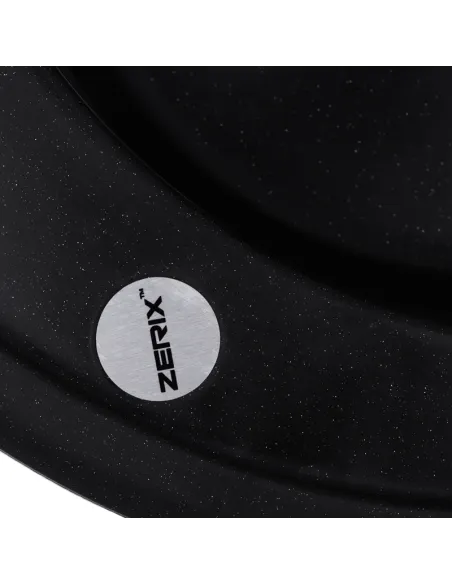 Мийка для кухні кругла Zerix ZS-510R-14, 510х510х200 мм, чорний металік, з граніту