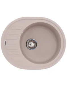 Мойка для кухни круглая Zerix ZS-6250R-06, 620х500х200 мм, бежевая, из гранита