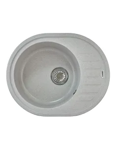 Мийка для кухні кругла Zerix ZS-6250R-07, 620х500х200 мм, мармурова, з граніту