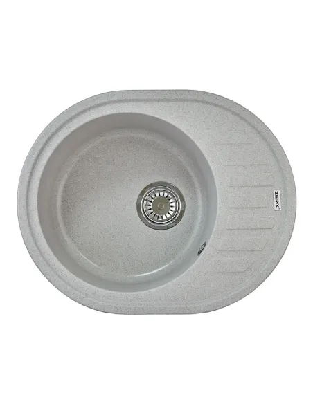Мийка для кухні кругла Zerix ZS-6250R-07, 620х500х200 мм, мармурова, з граніту