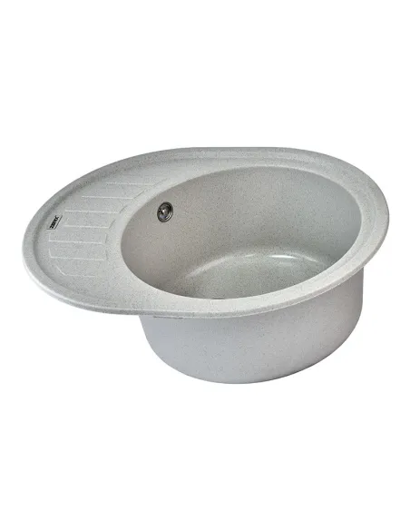 Мийка для кухні кругла Zerix ZS-6250R-07, 620х500х200 мм, мармурова, з граніту