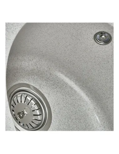 Мийка для кухні кругла Zerix ZS-6250R-07, 620х500х200 мм, мармурова, з граніту