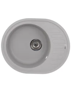 Мойка для кухни круглая Zerix ZS-6250R-09, 620х500х200 мм, серая, из гранита