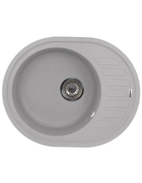 Мийка для кухні кругла Zerix ZS-6250R-09, 620х500х200 мм, сіра, з граніту