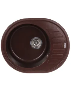 Мойка для кухни круглая Zerix ZS-6250R-12, 620х500х200 мм, коричневая, из гранита