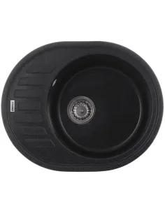 Мойка для кухни круглая Zerix ZS-6250R-13, 620х500х200 мм, графит, из гранита
