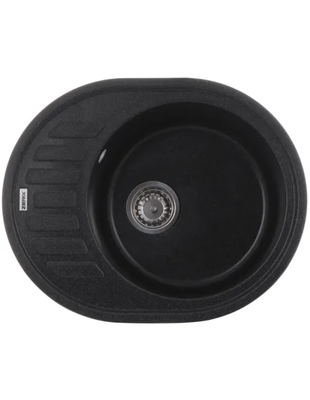 Мойка для кухни круглая Zerix ZS-6250R-13, 620х500х200 мм, графит, из гранита