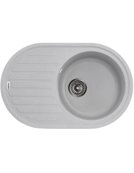Мийка для кухні кругла Zerix ZS-7750R-09, 765х495х200 мм, сіра, з граніту
