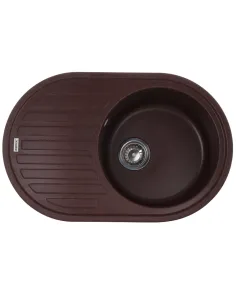 Мойка для кухни круглая Zerix ZS-7750R-12, 765х495х200 мм, коричневая, из гранита