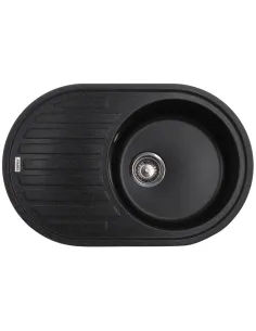 Мойка для кухни круглая Zerix ZS-7750R-13, 765х495х200 мм, графит, из гранита