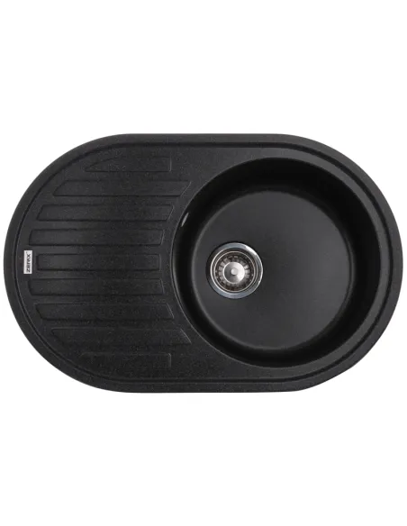 Мойка для кухни круглая Zerix ZS-7750R-13, 765х495х200 мм, графит, из гранита