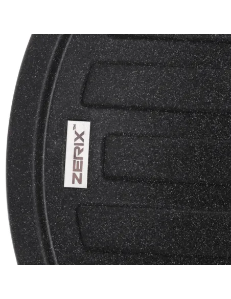 Мийка для кухні кругла Zerix ZS-7750R-13, 765х495х200 мм, графіт, із граніту