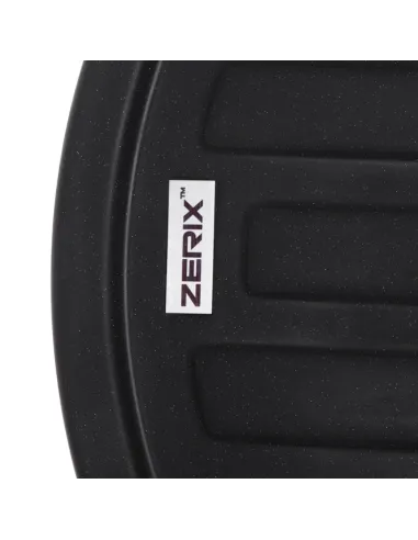 Мойка для кухни круглая Zerix ZS-7750R-14, 765х495х200 мм, черный металлик, из гранита