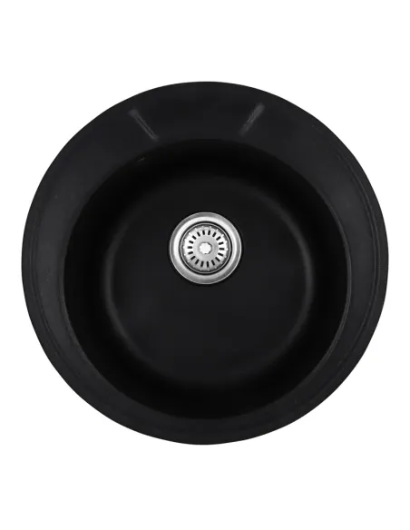 Мийка для кухні кругла Haiba HB8301-G226 Black 490x490х180 мм, з граніту