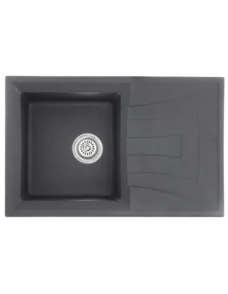 Мийка прямокутна для кухні Haiba HB8104-G228 Gray, 780x500x200 мм, з граніту