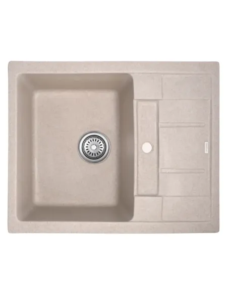 Мийка для кухні прямокутна Haiba HB8210-G319 Sand, 620x500x200 мм, з граніту