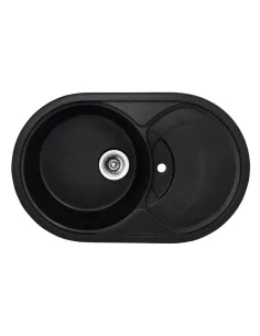 Мойка для кухни круглая Haiba HB8310-G226 Black, 780x500х220 мм, из гранита