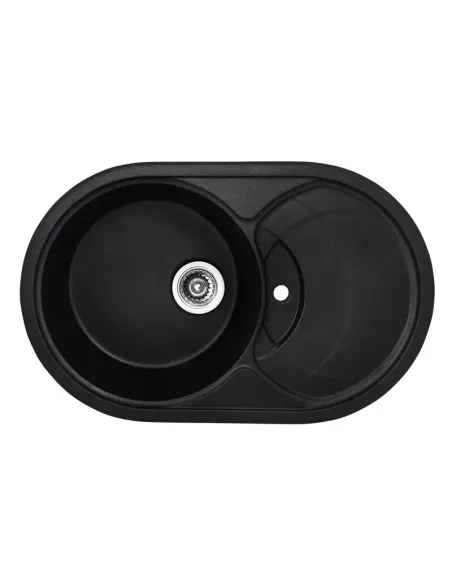 Мийка для кухні кругла Haiba HB8310-G226 Black, 780x500х220 мм, з граніту