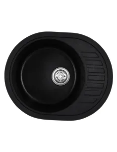 Мойка для кухни круглая Haiba HB8311-G226 Black, 570x450x180 мм, из гранита