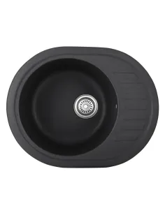 Мойка для кухни круглая Haiba HB8311-G228 Gray, 570x450x180 мм, из гранита