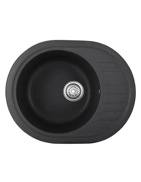 Мийка для кухні кругла Haiba HB8311-G228 Gray, 570x450x180 мм, з граніту