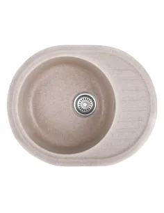 Мойка для кухни круглая Haiba HB8311-G319 Sand, 570x450x180 мм, из гранита