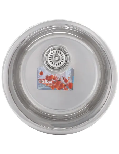 Мийка для кухні кругла Haiba 440 Polish, 0.8 мм з нержавіючої сталі