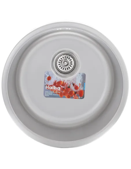 Мийка для кухні кругла Haiba 440 Satin, 0.8 мм з нержавіючої сталі