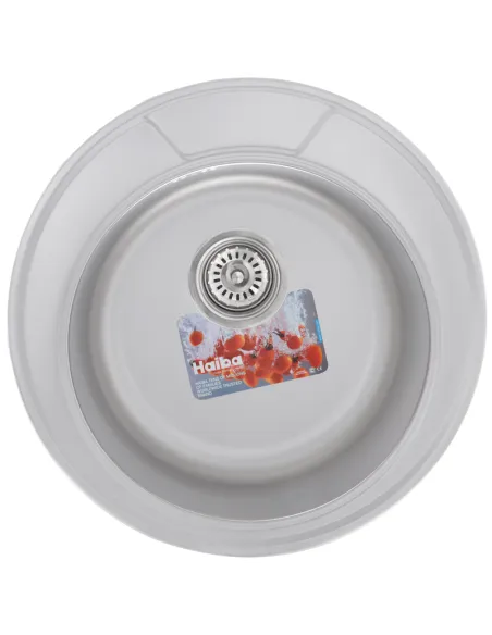 Мийка для кухні кругла Haiba 490 Decor, 0.8 мм з нержавіючої сталі