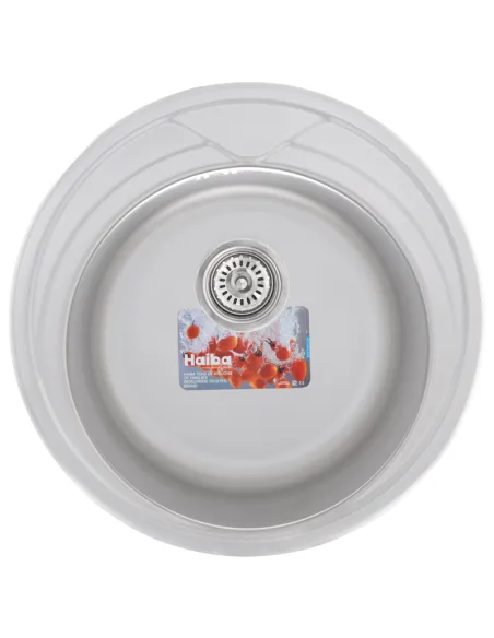 Мойка для кухни круглая Haiba 510 Decor, 0.8 мм из нержавеющей стали