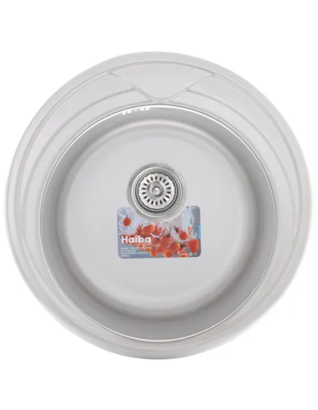 Мойка для кухни круглая Haiba 510 Satin, 0.8 мм из нержавеющей стали