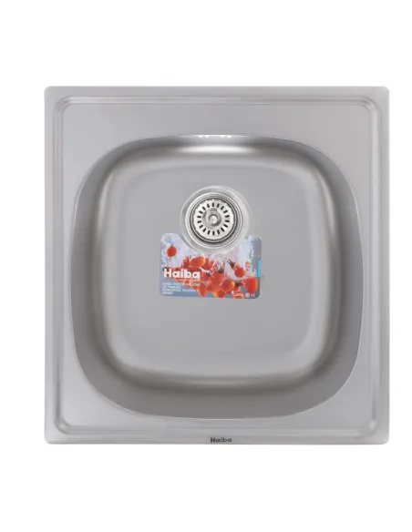 Мийка прямокутна для кухні Haiba Decor 500x470x180 мм з нержавіючої сталі