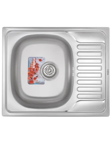 Мийка для кухні прямокутна Haiba Decor 580x480x180 мм з нержавіючої сталі