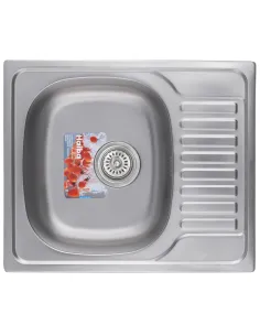 Мийка прямокутна для кухні Haiba Satin 580x480x180 мм з нержавіючої сталі