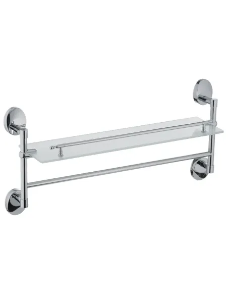 Полиця скляна для ванної Zerix 3307-4 LL1438 з тримачем для рушників