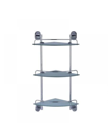 Полиця скляна для ванної кімнати Zerix AFB-0107-3 ZX5072 кутова, потрійна