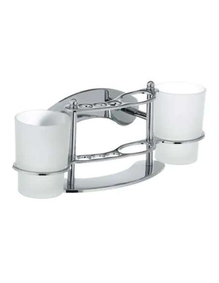 Склянка для ванної кімнати Zerix LR101 ZX2698 подвійна, з тримачем для зубних щіток