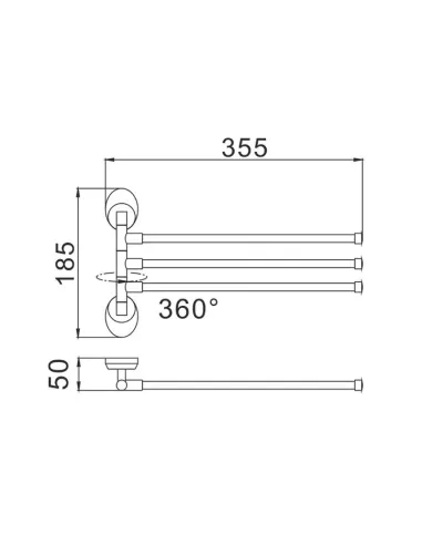 Держатель для полотенец Haiba HB1613 HB0456 тройной, поворотный
