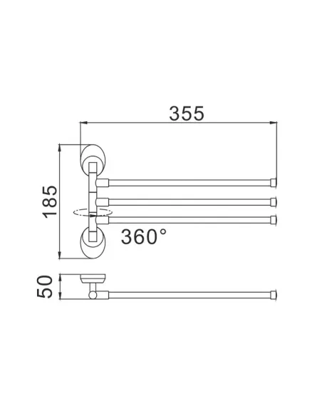 Держатель для полотенец Haiba HB1613 HB0456 тройной, поворотный