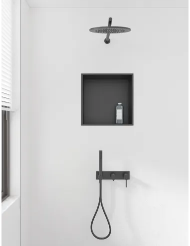 Полка ниша для ванной Mixxus Premium NICHE-0101 MI6678 Black нержавеющая сталь, черная