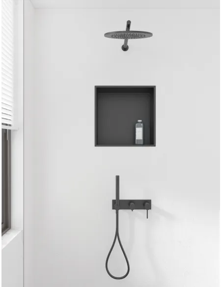 Полка ниша для ванной Mixxus Premium NICHE-0101 MI6678 Black нержавеющая сталь, черная