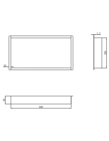 Полиця ніша для ванної Mixxus Premium NICHE-0102 MI6680 Black нержавіюча сталь