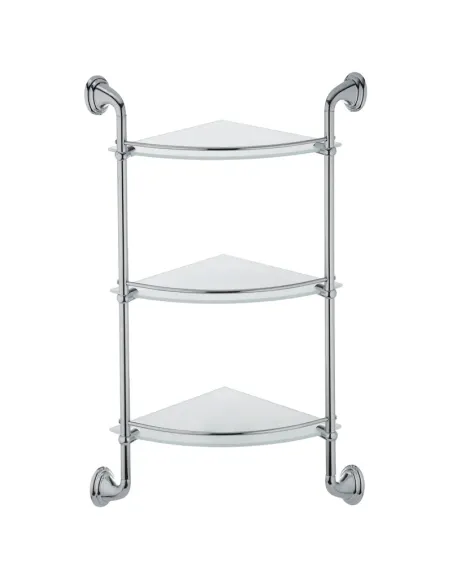 Полка стеклянная для ванной Zerix LR1507-3 LL1409 угловая, тройная